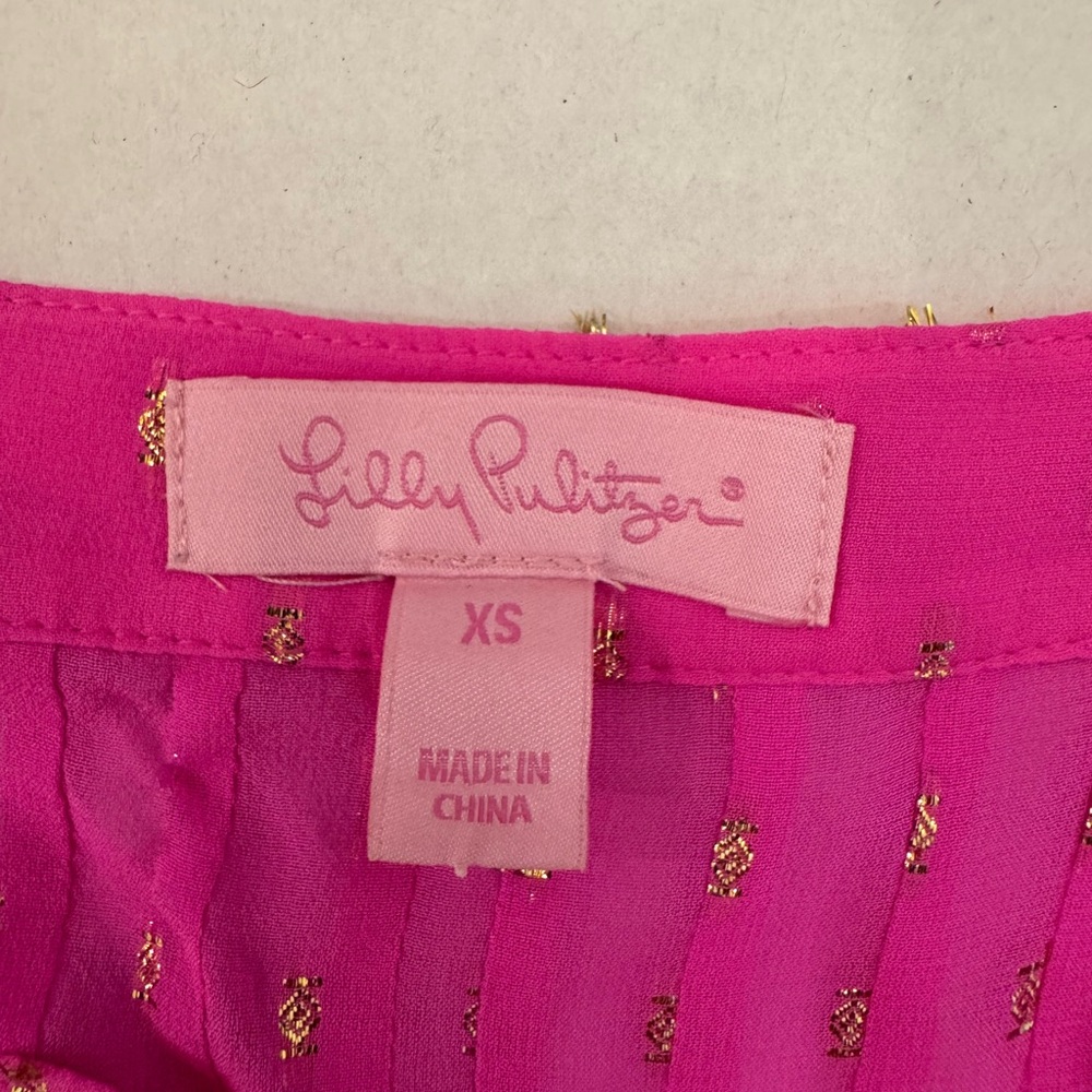 Lilly Pulitzer Pink 3/4 Sleeve Blouse - Picture 4 of 4